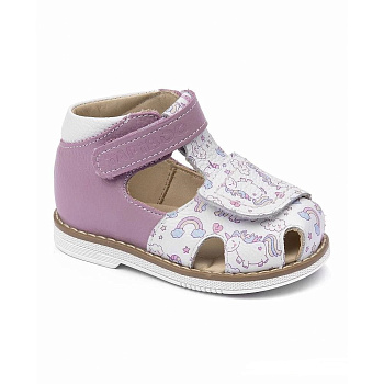 Сандалии закрытые Тапибу Сирень, арт. FT-26021.20-OL20O.01, сиреневый/лошадки