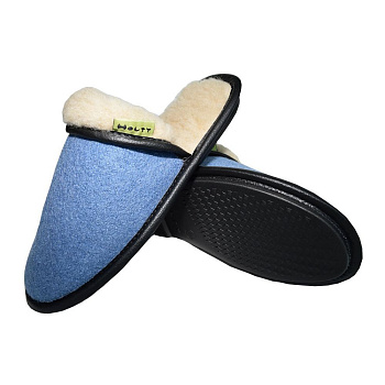 Шлепанцы Холти, арт. 030322-1200/э, из дублированного меха, женские, голубой