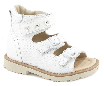 Сандалии открытые МЕГА Orthopedic, арт. 052 65 60-30, белый/серебряный