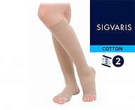 Гольфы компрессионные Sigvaris Cotton, арт. CO2, открытый носок, нормальные  35-40 см