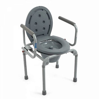 Кресло-туалет WC Delux, откидные подлокотники, с регулировкой высоты