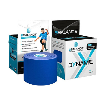 Тейп кинезио BBTape DYNAMIC, нейлон, 5см х 5м, темно-синий