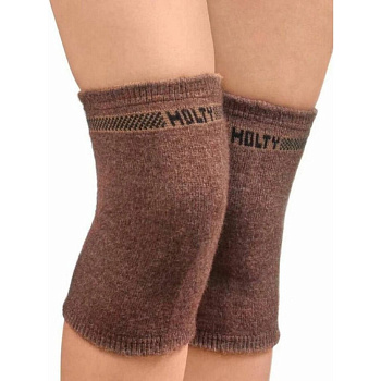 Наколенник Холти вязаный из верблюжьей шерсти коричневый/бежевый(2 шт.)