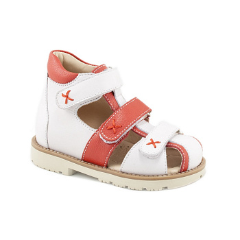 Сандалии закрытые МЕГА Orthopedic, арт. 133 30 30-23, белый/красный (SALE)