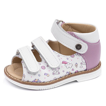 Сандалии открытые Тапибу Сирень, арт. FT-26036.20-OL03O.01, белый/пони