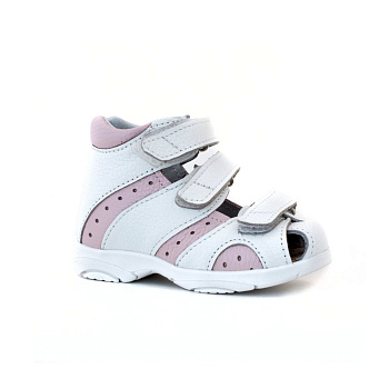 Сандалии закрытые Орфея, арт. Б2-275-015-103-1, белый/розовый (SALE)