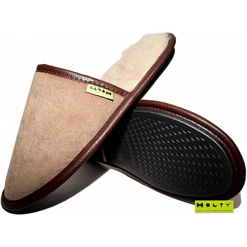 Шлепанцы Холти Мягкие овечья шерсть, арт. 030324-1200/э, мужские, коричневый