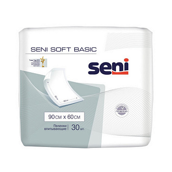 Пеленки впитывающие Seni Soft Basic 90 x 60 см, 30 шт.