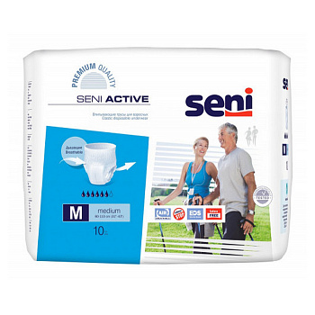 Трусы впитывающие SENI ACTIVE NORMAL для взрослых, 10 шт.