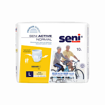 Трусы впитывающие SENI ACTIVE NORMAL Large для взрослых, 10 шт/уп