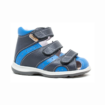 Сандалии закрытые Орфея, арт.  Б2-275-041-213-1, серый/синий (SALE)