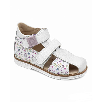 Сандалии закрытые Тапибу Ландыш, арт. FT-26004.25-OL03O.01, белый/букет NEW