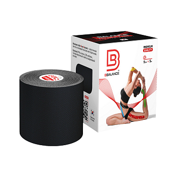 Тейп кинезио BBTape, 5см х 5м, черный
